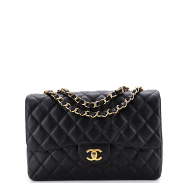 Chanel Classic Single Flap Bag Quilted Caviar Jumbo
