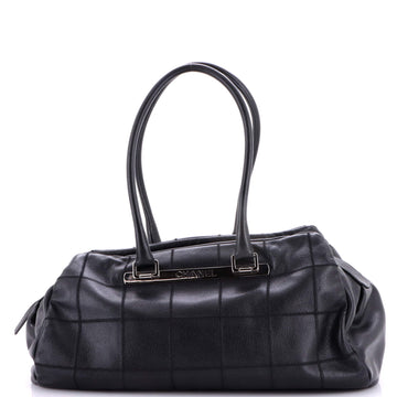 Chanel Square Stitch Shoulder Bag Quilted Caviar East West