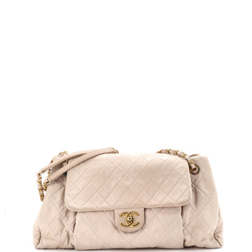 Chanel Chic Quilt Accordion Flap Bag Quilted Iridescent Calfskin Medium