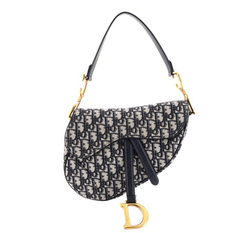 Christian Dior Saddle Handbag Oblique Canvas Medium