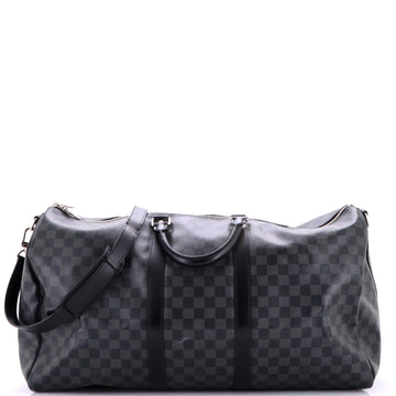 Louis Vuitton Keepall Bandouliere Bag Damier Graphite 55