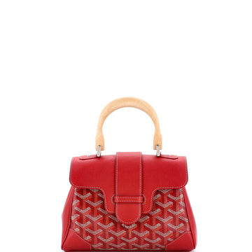 Goyard Saigon Top Handle Bag Coated Canvas with Leather Mini