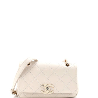 Chanel Twist Chain Enamel CC Flap Bag Quilted Lambskin Medium