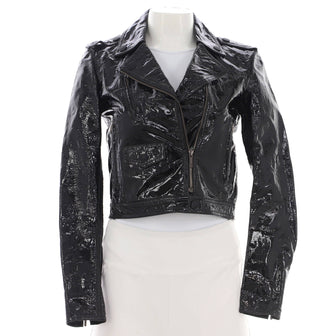 Fendi Women's Biker Jacket Crinkled Patent