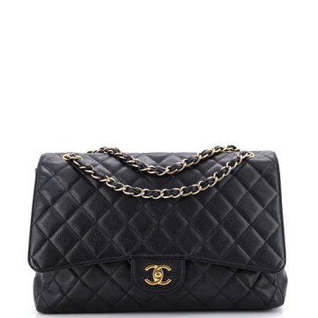 Chanel Classic Single Flap Bag Quilted Caviar Maxi