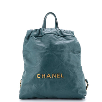 Chanel 22 Chain Backpack Quilted Calfskin Medium
