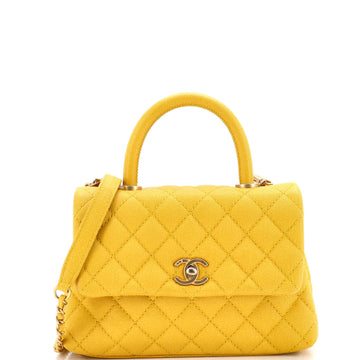 Chanel Coco Top Handle Bag Quilted Caviar Mini