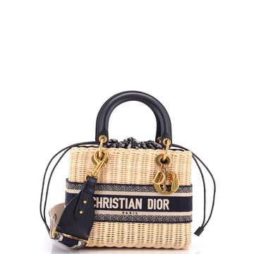 Lady Dior Bag Wicker and Oblique Canvas Medium