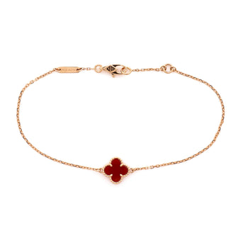 Van Cleef & Arpels Sweet Alhambra Bracelet 18K Rose Gold and Carnelian