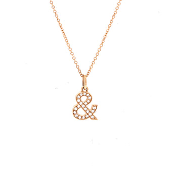 Tiffany & Co. Ampersand Pendant Necklace 18K Rose Gold with Diamonds