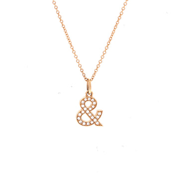 Tiffany & Co. Ampersand Pendant Necklace 18K Rose Gold with Diamonds