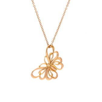 Tiffany & Co. Butterfly Pendant Necklace 18K Rose Gold