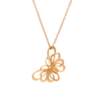 Tiffany & Co. Butterfly Pendant Necklace 18K Rose Gold