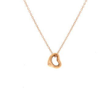 Tiffany & Co. Elsa Peretti Open Heart Pendant Necklace 18K Rose Gold 7mm