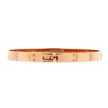 Hermes Kelly Bracelet 18K Rose Gold with 4 Diamonds Small