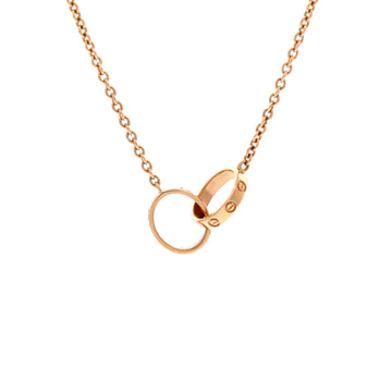 Cartier Love Interlocking Necklace 18K Rose Gold