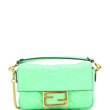 Fendi Baguette NM Bag Zucca Embossed Leather Mini
