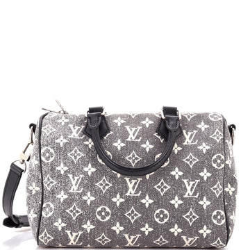 Louis Vuitton Speedy Bandouliere Bag Monogram Jacquard Denim 25