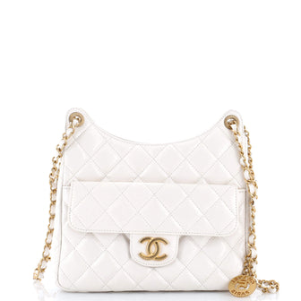Chanel Wavy CC Hobo Quilted Crumpled Calfskin Medium