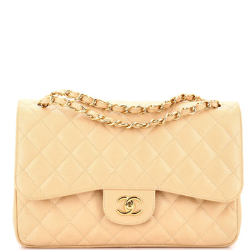 Chanel Vintage Classic Double Flap Bag Quilted Caviar Jumbo