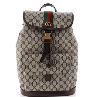 Gucci Ophidia Buckle Backpack GG Coated Canvas Small