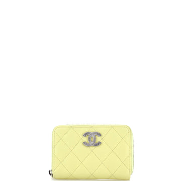 Chanel Textured CC Zip Coin Purse Quilted Caviar Small