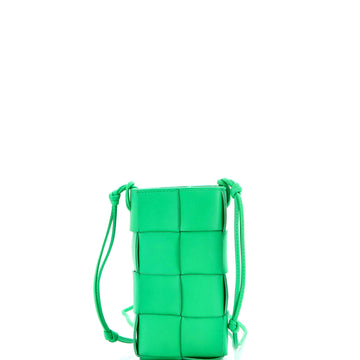 Bottega Veneta Cassette Phone Holder Crossbody Bag Maxi Intrecciato Leather Mini