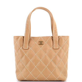 Chanel Surpique Tote Quilted Leather Small
