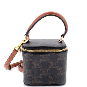 Celine Top Handle Square Vanity Case Triomphe Coated Canvas Mini