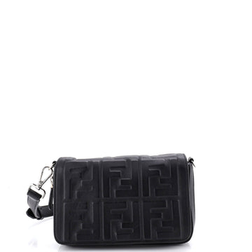 Fendi Expandable Flap Bag Zucca Embossed Leather