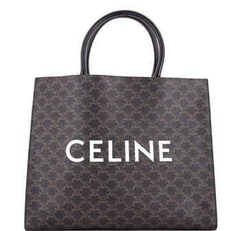 Celine Horizontal Logo Cabas Tote Triomphe Coated Canvas