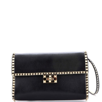Valentino Garavani Rockstud No Limit Clutch Leather