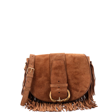 Celine Camarat Fringe Crossbody Bag Suede Medium