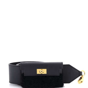 Hermes Kelly Pocket Bag Shoulder Strap Swift and Shearling