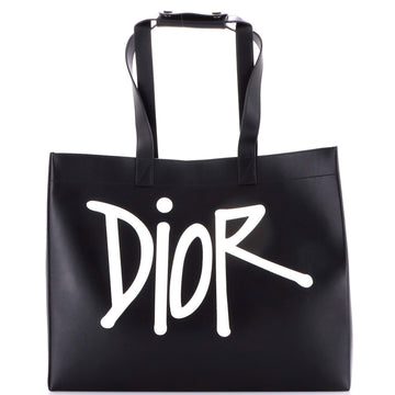 Christian Dior Dior x Shawn Stussy D-Dior Tote Leather with Applique Large