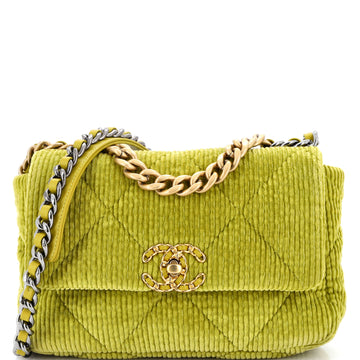 Chanel 19 Flap Bag Quilted Corduroy Medium