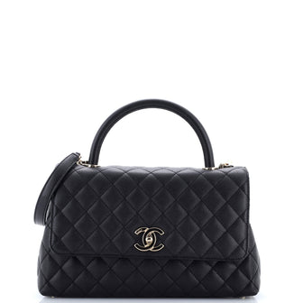 Chanel Coco Top Handle Bag Quilted Caviar Small