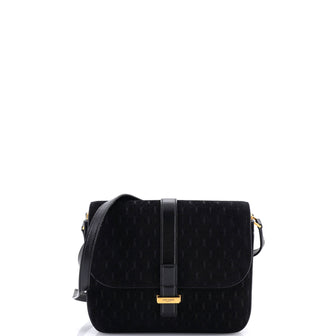 Saint Laurent Top Flap Satchel Monogram All Over Suede Small