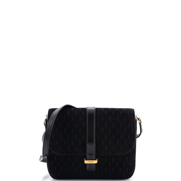 Saint Laurent Top Flap Satchel Monogram All Over Suede Small