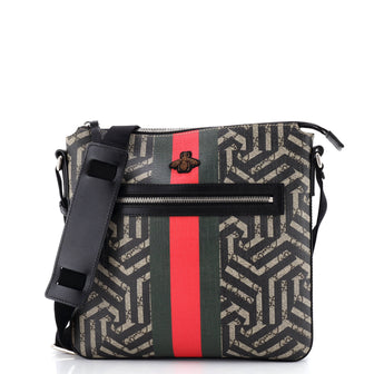 Gucci Front Zip Messenger Caleido GG Coated Canvas Medium