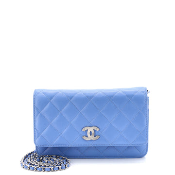 Chanel Textured CC Wallet on Chain Quilted Caviar