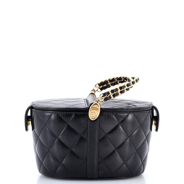 Chanel Double Sided Top Handle Vanity Bag Quilted Lambskin Mini