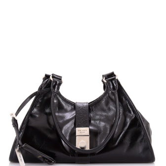 Prada Pushlock Tote Bag Leather Medium