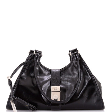Prada Pushlock Tote Bag Leather Medium