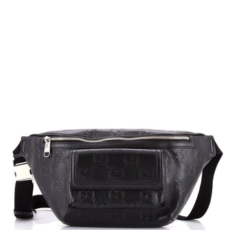 Gucci Front Pocket Belt Bag GG Embossed Perforated Leather