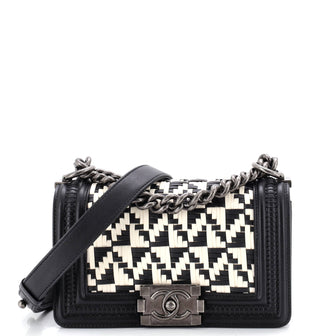 Chanel Boy Flap Bag Woven Calfskin Small