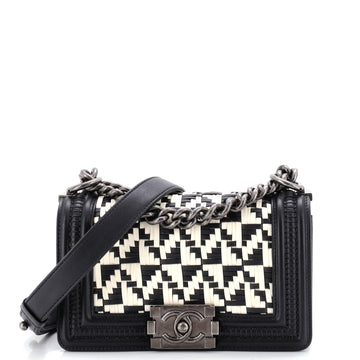 Chanel Boy Flap Bag Woven Calfskin Small