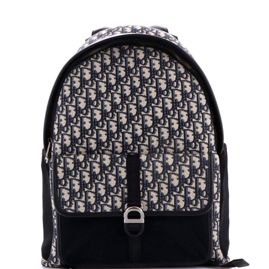Christian Dior Dior 8 Front Pocket Buckle Backpack Oblique Canvas