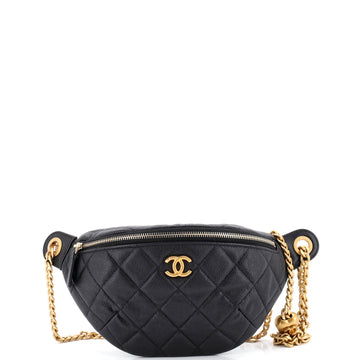 Chanel Sweetheart Adjustable Chain Belt Bag Quilted Caviar