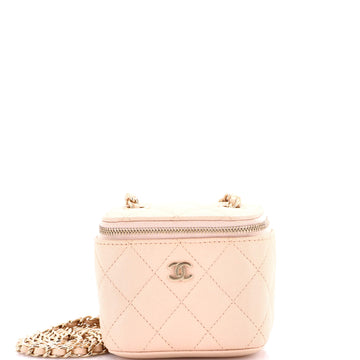 Chanel Classic Vanity Case with Chain Quilted Caviar Mini